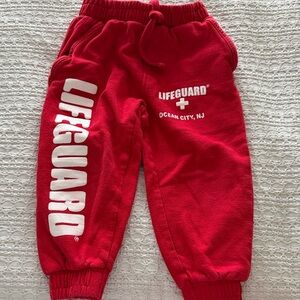 Red toddler OCNJ lifeguard Sweatpants